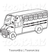 Vector Illustration of a Bald Eagle Bus Driver Outline by Mascot Junction