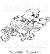 Vector Illustration of a Bald Eagle in a Sports Jersey Outline by Mascot Junction