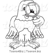 Vector Illustration of a Bald Eagle Inspecting Outline by Mascot Junction