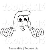 Vector Illustration of a Bald Eagle Looking over a Surface Outline by Mascot Junction