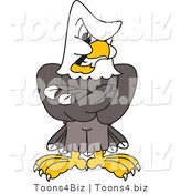 Vector Illustration of a Bald Eagle Mascot Being Stern by Mascot Junction