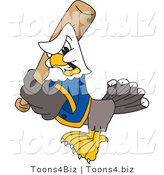 Vector Illustration of a Bald Eagle Mascot Holding a Baseball Bat by Mascot Junction