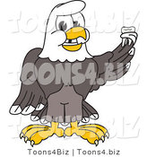 Vector Illustration of a Bald Eagle Mascot Holding a Tooth by Mascot Junction