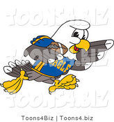 Vector Illustration of a Bald Eagle Mascot Playing Football by Mascot Junction