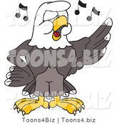 Vector Illustration of a Bald Eagle Mascot Singing in Choir by Mascot Junction