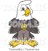 Vector Illustration of a Bald Eagle Mascot Wearing a Medal by Mascot Junction