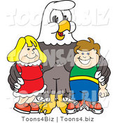 Vector Illustration of a Bald Eagle Mascot with Children by Mascot Junction