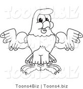 Vector Illustration of a Bald Eagle Shrugging Outline by Mascot Junction