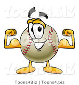 Vector Illustration of a Baseball Mascot Flexing His Arm Muscles by Mascot Junction