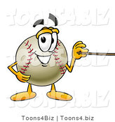 Vector Illustration of a Baseball Mascot Holding a Pointer Stick by Mascot Junction