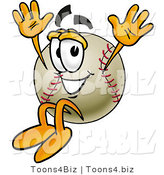 Vector Illustration of a Baseball Mascot Jumping by Mascot Junction
