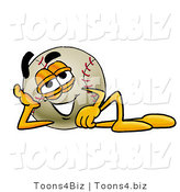 Vector Illustration of a Baseball Mascot Resting His Head on His Hand by Mascot Junction