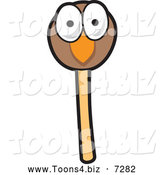 Vector Illustration of a Bird Face Cake Pop by Mascot Junction