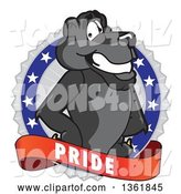 Vector Illustration of a Black Panther School Mascot on a Pride Badge by Mascot Junction