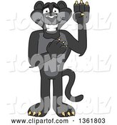 Vector Illustration of a Black Panther School Mascot Pledging, Symbolizing Integrity by Mascot Junction