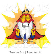 Vector Illustration of a Blimp Mascot Dressed As a Super Hero by Mascot Junction