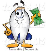 Vector Illustration of a Blimp Mascot Holding a Dollar Bill by Mascot Junction