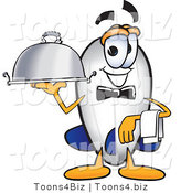 Vector Illustration of a Blimp Mascot Holding a Serving Platter by Mascot Junction