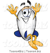 Vector Illustration of a Blimp Mascot Jumping by Mascot Junction