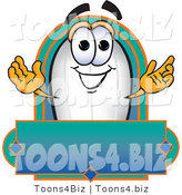 Vector Illustration of a Blimp Mascot with a Blank Label by Mascot Junction