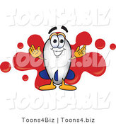 Vector Illustration of a Blimp Mascot with a Red Paint Splatter by Mascot Junction