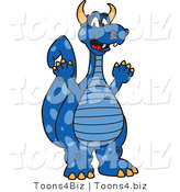 Vector Illustration of a Blue Cartoon Dragon Mascot by Mascot Junction