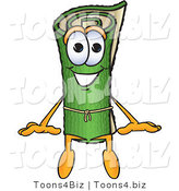 Vector Illustration of a Carpet Roll Mascot Sitting by Mascot Junction