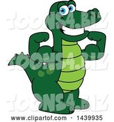 Vector Illustration of a Cartoon Alligator Mascot Flexing by Mascot Junction