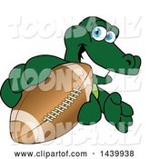 Vector Illustration of a Cartoon Alligator Mascot Grabbing a Football by Mascot Junction