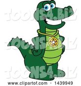 Vector Illustration of a Cartoon Alligator Mascot Wearing a Sports Medal by Mascot Junction