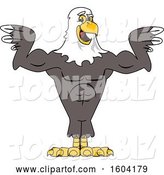 Vector Illustration of a Cartoon Bald Eagle Mascot Flexing His Muscles by Mascot Junction