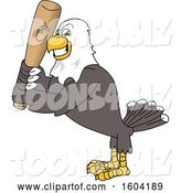 Vector Illustration of a Cartoon Bald Eagle Mascot Holding a Baseball Bat by Mascot Junction