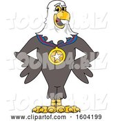 Vector Illustration of a Cartoon Bald Eagle Mascot Wearing a Sports Medal by Mascot Junction