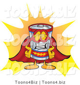 Vector Illustration of a Cartoon Battery Mascot Dressed As a Super Hero by Mascot Junction