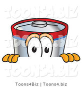 Vector Illustration of a Cartoon Battery Mascot Peeking over a Surface by Mascot Junction