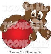 Vector Illustration of a Cartoon Bear Mascot Grabbing a Hockey Ball by Mascot Junction