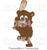 Vector Illustration of a Cartoon Bear Mascot Playing Baseball by Mascot Junction