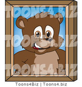 Vector Illustration of a Cartoon Bear Mascot Portrait by Mascot Junction