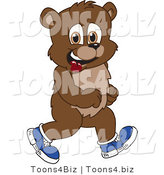 Vector Illustration of a Cartoon Bear Mascot Walking in Shoes by Mascot Junction