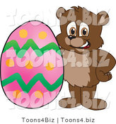 Vector Illustration of a Cartoon Bear Mascot with an Easter Egg by Mascot Junction