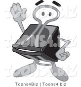 Vector Illustration of a Cartoon Binder Clip Mascot Waving by Mascot Junction