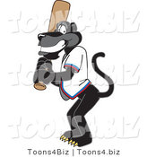 Vector Illustration of a Cartoon Black Jaguar Mascot Playing Baseball by Mascot Junction