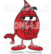 Vector Illustration of a Cartoon Blood Droplet Mascot Whispering and Gossiping by Mascot Junction