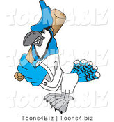 Vector Illustration of a Cartoon Blue Jay Mascot Playing Baseball by Mascot Junction