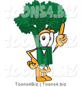 Vector Illustration of a Cartoon Broccoli Mascot Pointing up by Mascot Junction