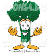 Vector Illustration of a Cartoon Broccoli Mascot with Open Arms by Mascot Junction