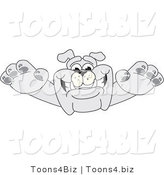 Vector Illustration of a Cartoon Bulldog Mascot Leaping Forward by Mascot Junction