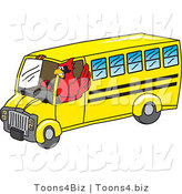 Vector Illustration of a Cartoon Cardinal Mascot Driving a Bus by Mascot Junction