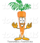 Vector Illustration of a Cartoon Carrot Mascot Greeting with Open Arms by Mascot Junction