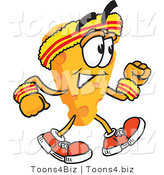 Vector Illustration of a Cartoon Cheese Mascot Walking - Royalty Free Vector Illustration by Mascot Junction